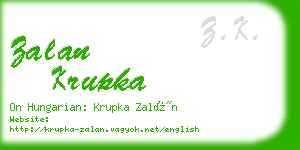 zalan krupka business card